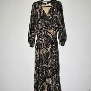 Ciebon Burnout Velvet Paisley Maxi Dress Womens 2X Romantic Luxe Boho Evening